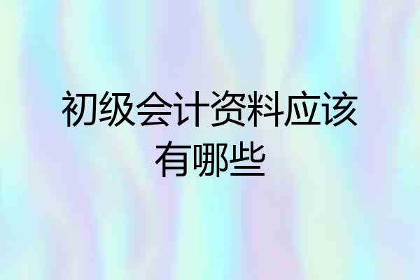 初级会计资料应该有哪些