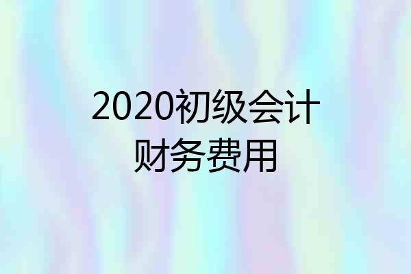 2020初级会计财务费用