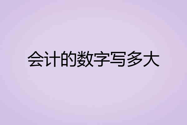 会计的数字写多大