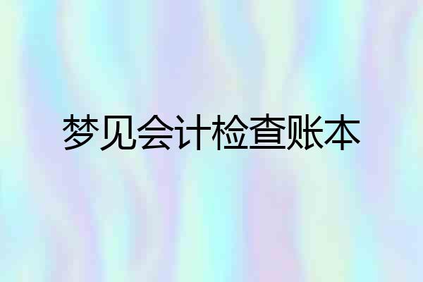 梦见会计检查账本