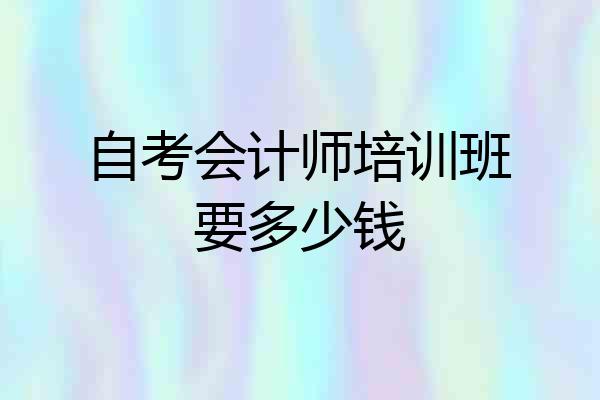 自考会计师培训班要多少钱