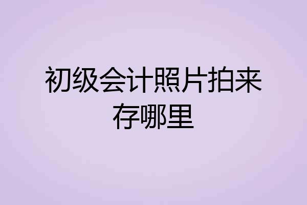 初级会计照片拍来存哪里