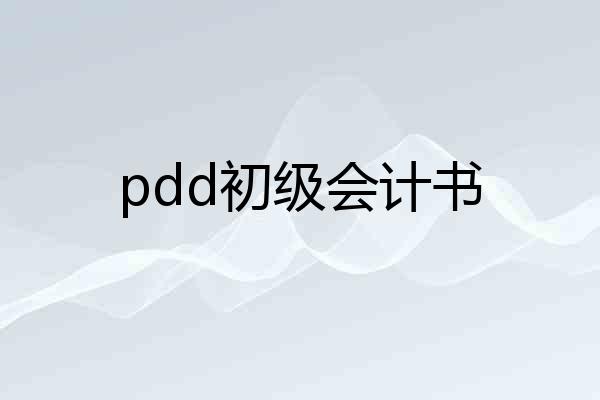 pdd初级会计书