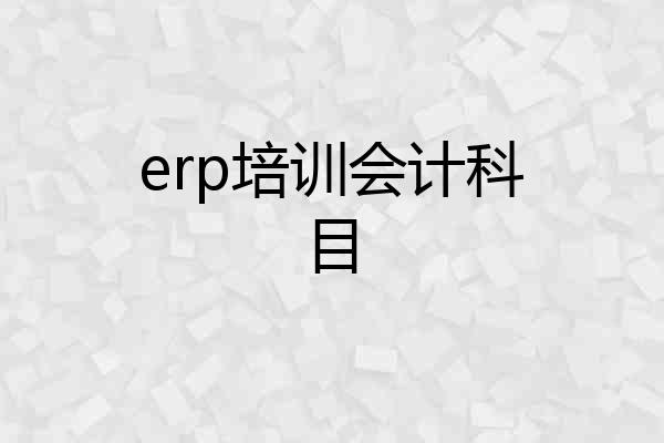 erp培训会计科目