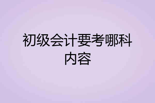 初级会计要考哪科内容