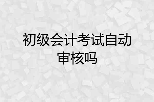初级会计考试自动审核吗