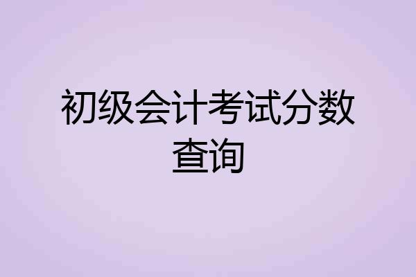 初级会计考试分数查询