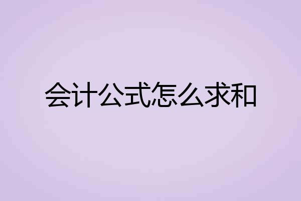 会计公式怎么求和