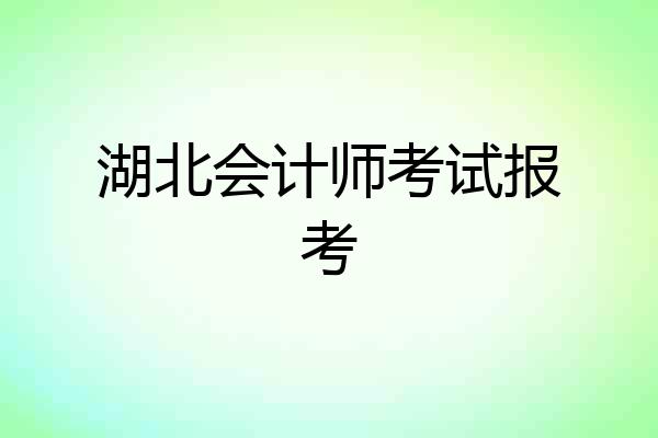 湖北会计师考试报考
