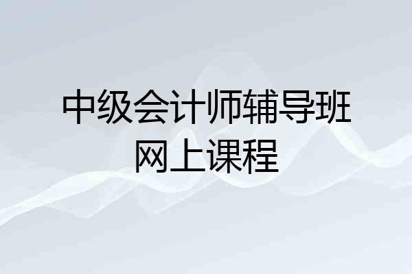 中级会计师辅导班网上课程