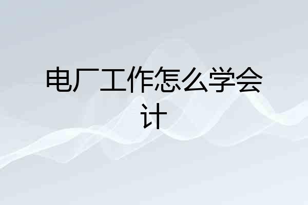 电厂工作怎么学会计