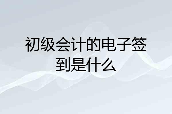 初级会计的电子签到是什么