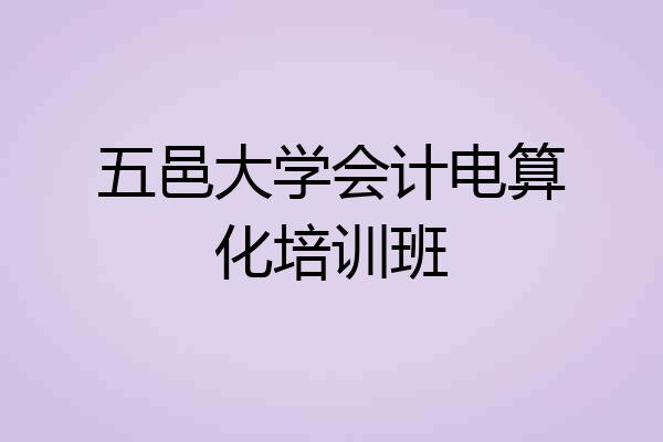 五邑大学会计电算化培训班