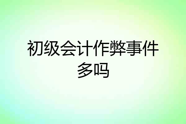 初级会计作弊事件多吗