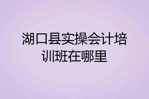 湖口县实操会计培训班在哪里