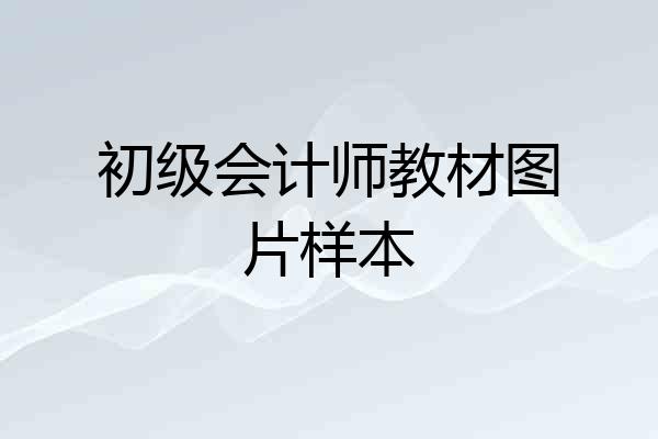 初级会计师教材图片样本