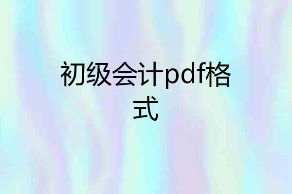 初级会计pdf格式