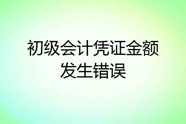 初级会计凭证金额发生错误