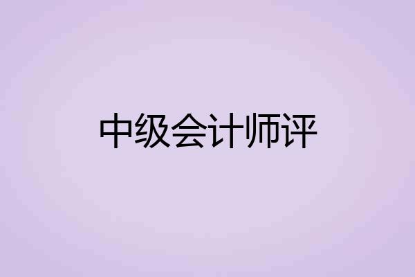 中级会计师评