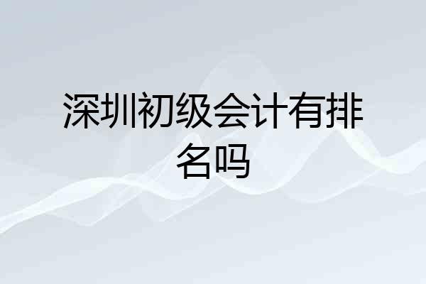 深圳初级会计有排名吗