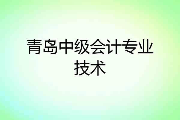 青岛中级会计专业技术