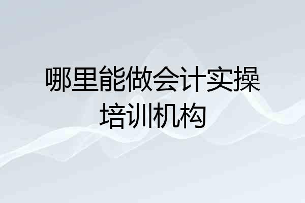 哪里能做会计实操培训机构