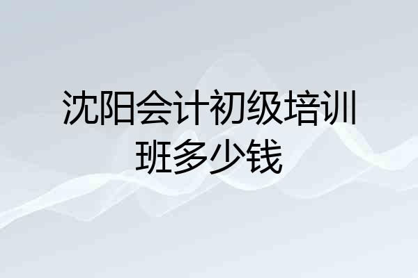 沈阳会计初级培训班多少钱