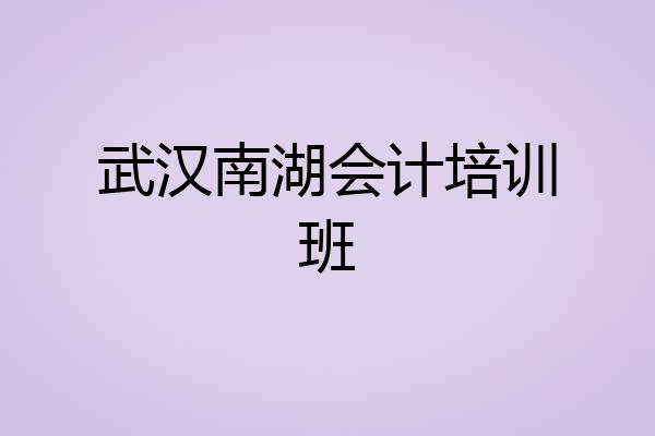 武汉南湖会计培训班