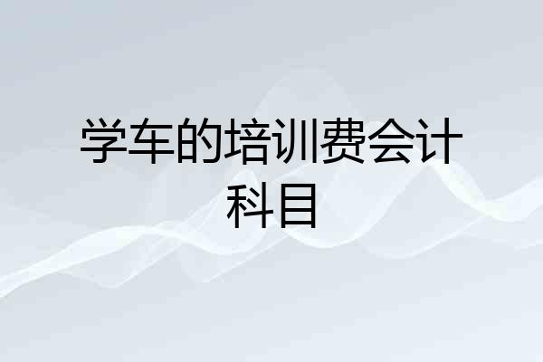 学车的培训费会计科目