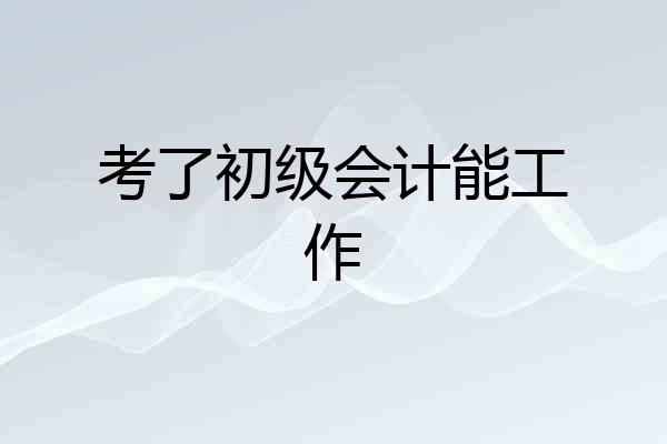 考了初级会计能工作