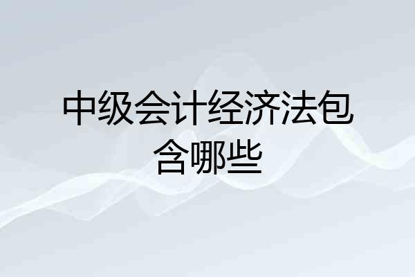 中级会计经济法包含哪些