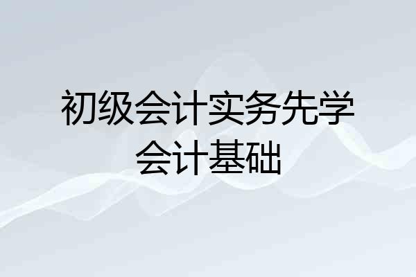 初级会计实务先学会计基础