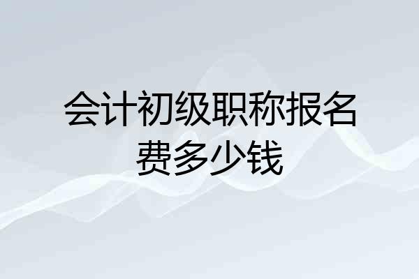 会计初级职称报名费多少钱