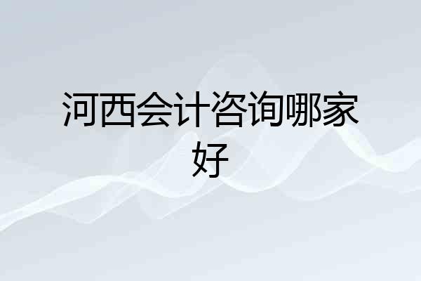 河西会计咨询哪家好