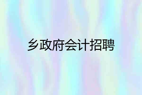 乡政府会计招聘