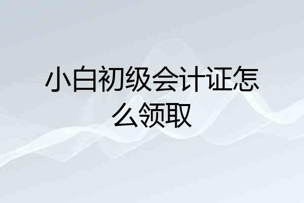 小白初级会计证怎么领取