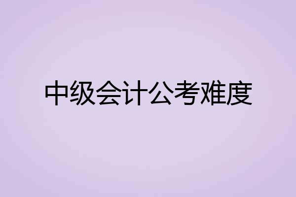 中级会计公考难度