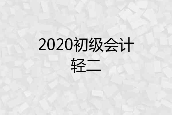 2020初级会计轻二