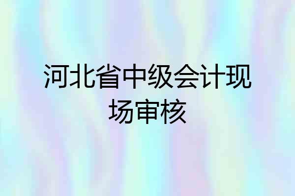 河北省中级会计现场审核