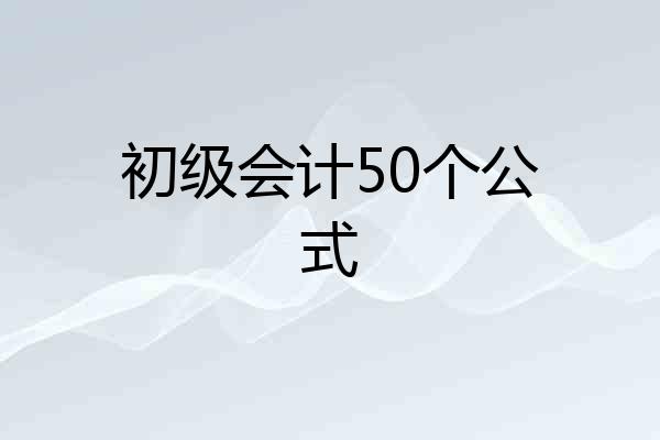初级会计50个公式