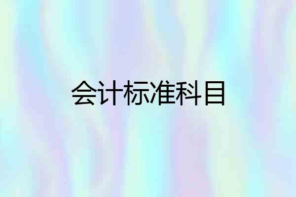 会计标准科目