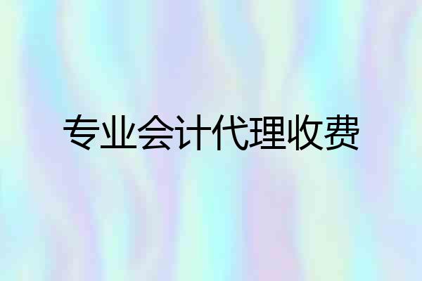 专业会计代理收费