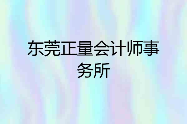 东莞正量会计师事务所