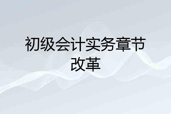 初级会计实务章节改革