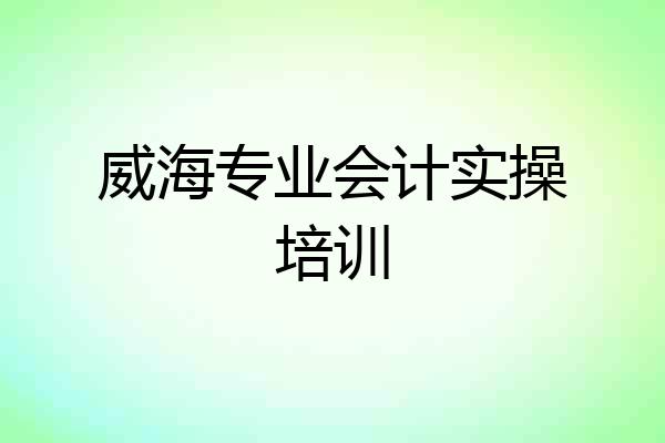 威海专业会计实操培训