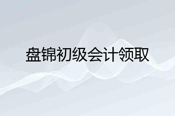 盘锦初级会计领取