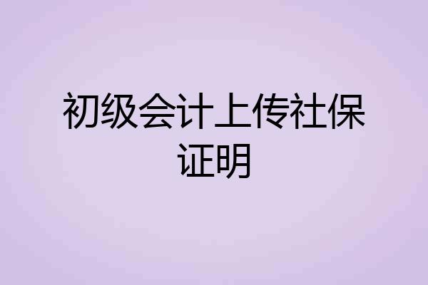 初级会计上传社保证明
