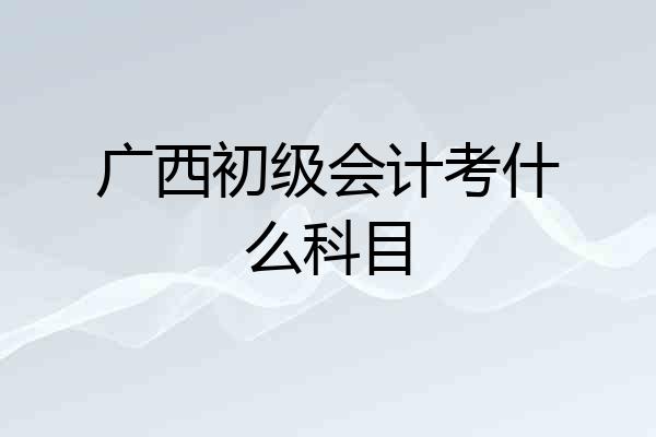 广西初级会计考什么科目
