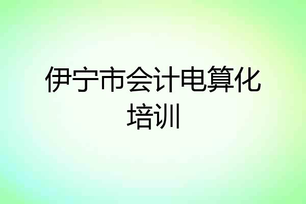 伊宁市会计电算化培训