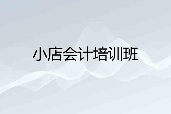 小店会计培训班